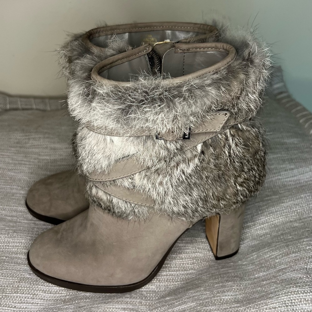 Louise et Cie Yuma Suede & Rabbit Fur Booties